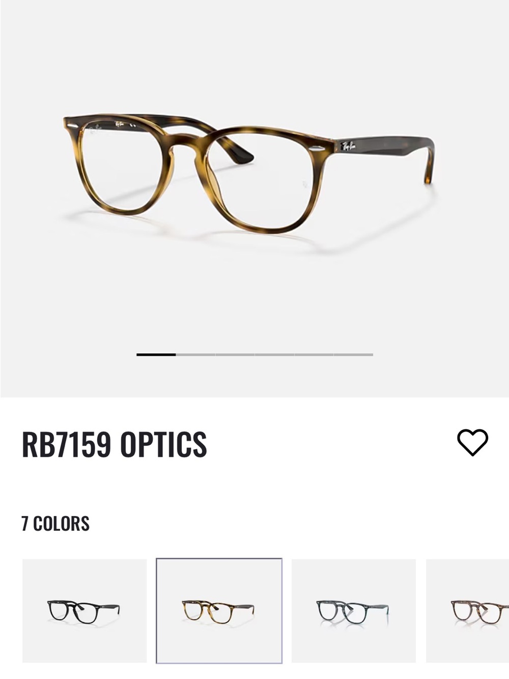 Ray Ban RB7159 Optics sz 50-20 NO lenses Polished Havana
